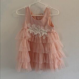 Pink Layered Tulle Kids Dress